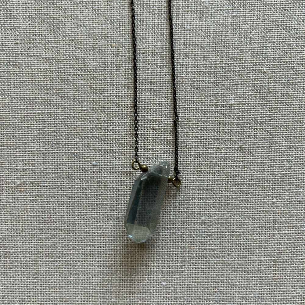Delicate Clear Crystal Pendant Necklace - Picture 7 of 7